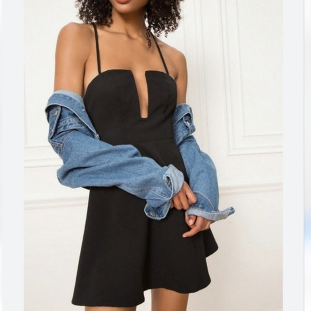 Superdown Black Kirsten Flare Mini Dress XL